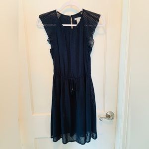 H&M Navy Dress with Drawstring Waist, Size 0